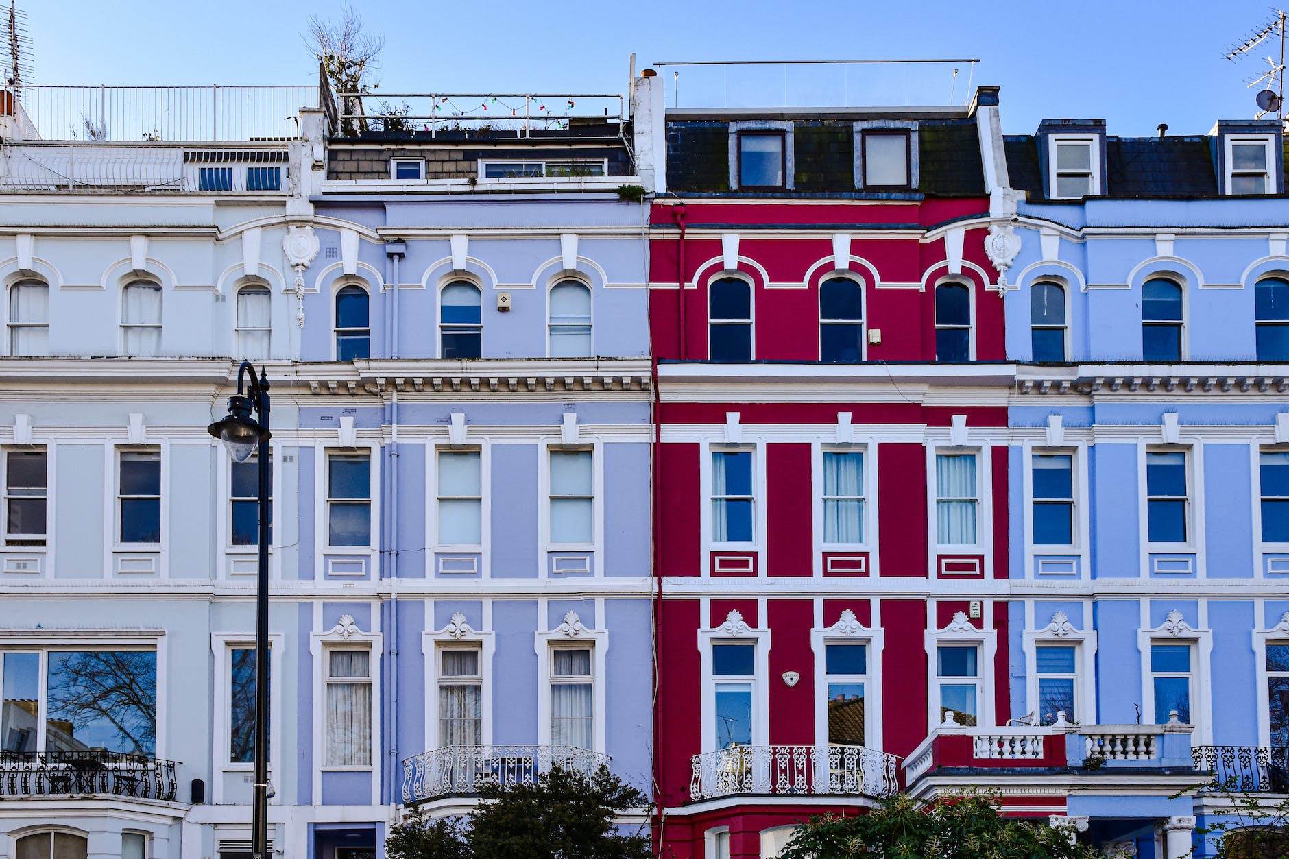 a row of colorful buildings in london